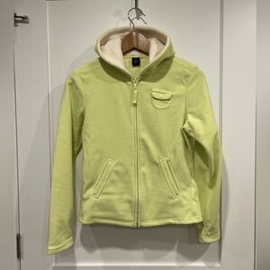 GAP Light Neon Green Fleece Zippered Hoodie